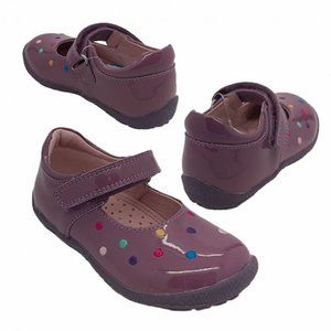 Girls Shoes Surefit Lara Leather Purple Hook and Loop NEW